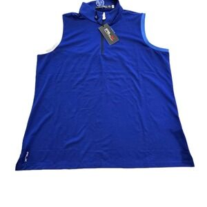 NWT RLX Ralph Lauren Women's Blue Wicking Mock Neck Performance 1/4 Zip  Size XL